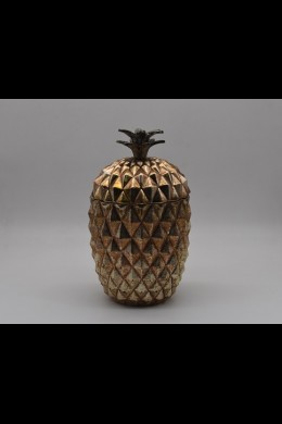 13.5"H ANTIQUE GLASS PINEAPPLE CANISTER [621846]